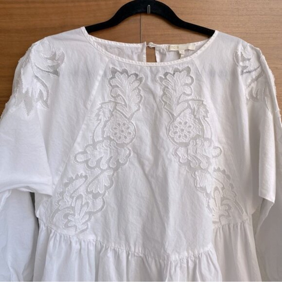 Maje Raolita Embroidered Cotton-Poplin Deess. size 1 - Picture 3 of 8